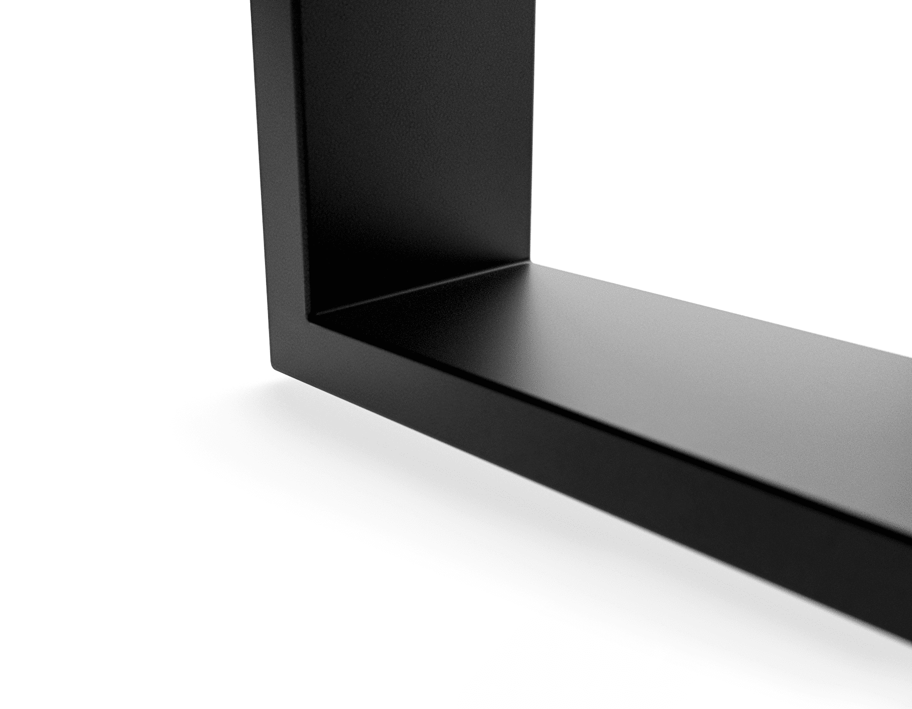 Tischkufen BASEL in Schwarz, Nahaufnahme der oberen Montageplatte mit Langlöchern
