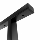 Bankbeine mit Rückenlehne in Schwarz, Detail von Schweißnaht, Profilkante und Pulverbeschichtung