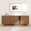 Weite Wohnansicht: Möbelfüße GRAZ im Industrial-Finish, 10 cm hoch, montiert an einem Sideboard