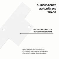 Möbelfüße GRAZ in Weiß, 10 cm hoch, Qualitätsdetail zu Stahlprofil, Verarbeitung und Oberflächenfinish