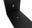 Doppel-Regalhalter HARTENBERG in Schwarz mit zwei Ablageebenen, Nahaufnahme von Eckverbindung, Metallprofil und Oberfläche