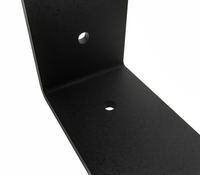 Doppel-Regalhalter HARTENBERG in Schwarz mit zwei Ablageebenen, Nahaufnahme von Eckverbindung, Metallprofil und Oberfläche