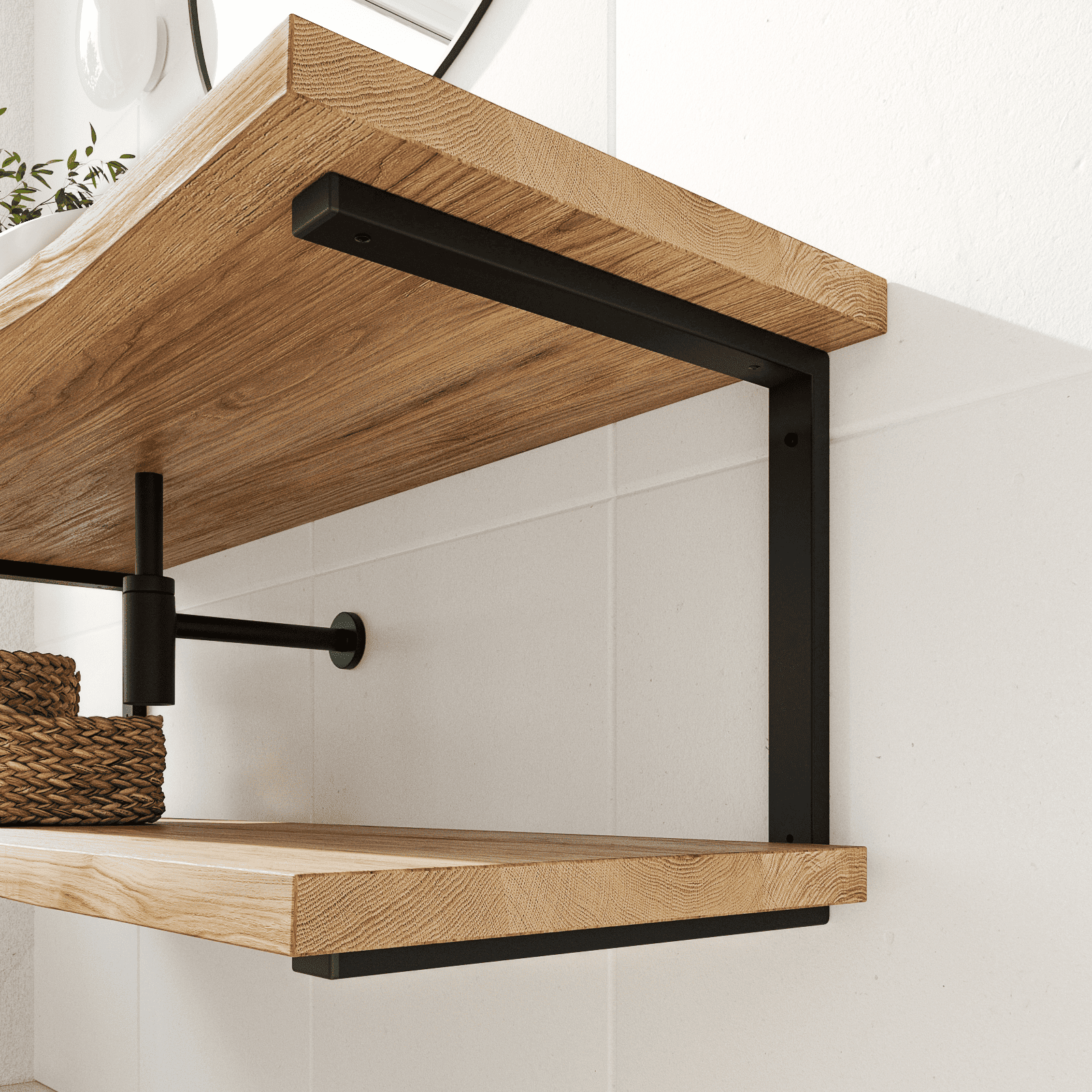 Staffa doppia per lavabo - LAHN - a U, nero
