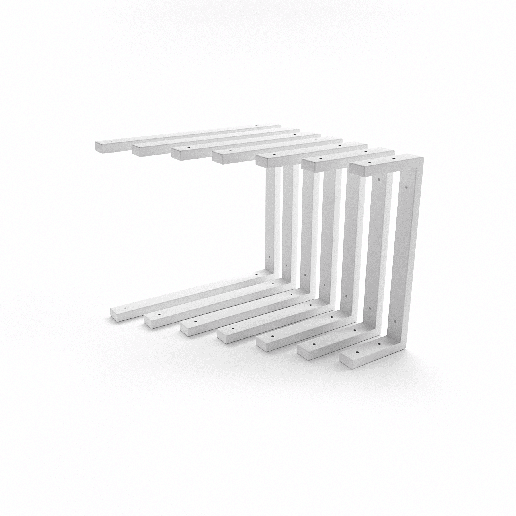 Support double pour meuble vasque - LAHN - en U, blanc