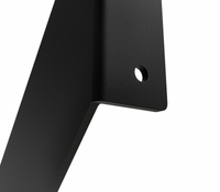 Regalwinkel LICHTENBERG in Schwarz, Nahaufnahme von Eckverbindung, Metallprofil und Oberfläche