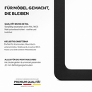Möbelbeine LUXEMBURG in Schwarz, 20 cm hoch, Detail von Befestigungsplatte und Schraublöchern