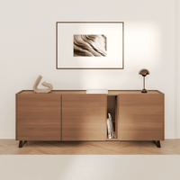 Weite Wohnansicht: Möbelbeine MAILAND in Schwarz, 10 cm hoch, montiert an einem Sideboard