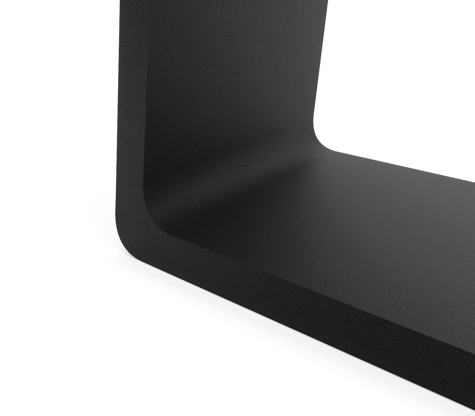Möbelbeine MAILAND in Schwarz, 15 cm hoch, Nahaufnahme von Montageplatte und Pulverbeschichtung
