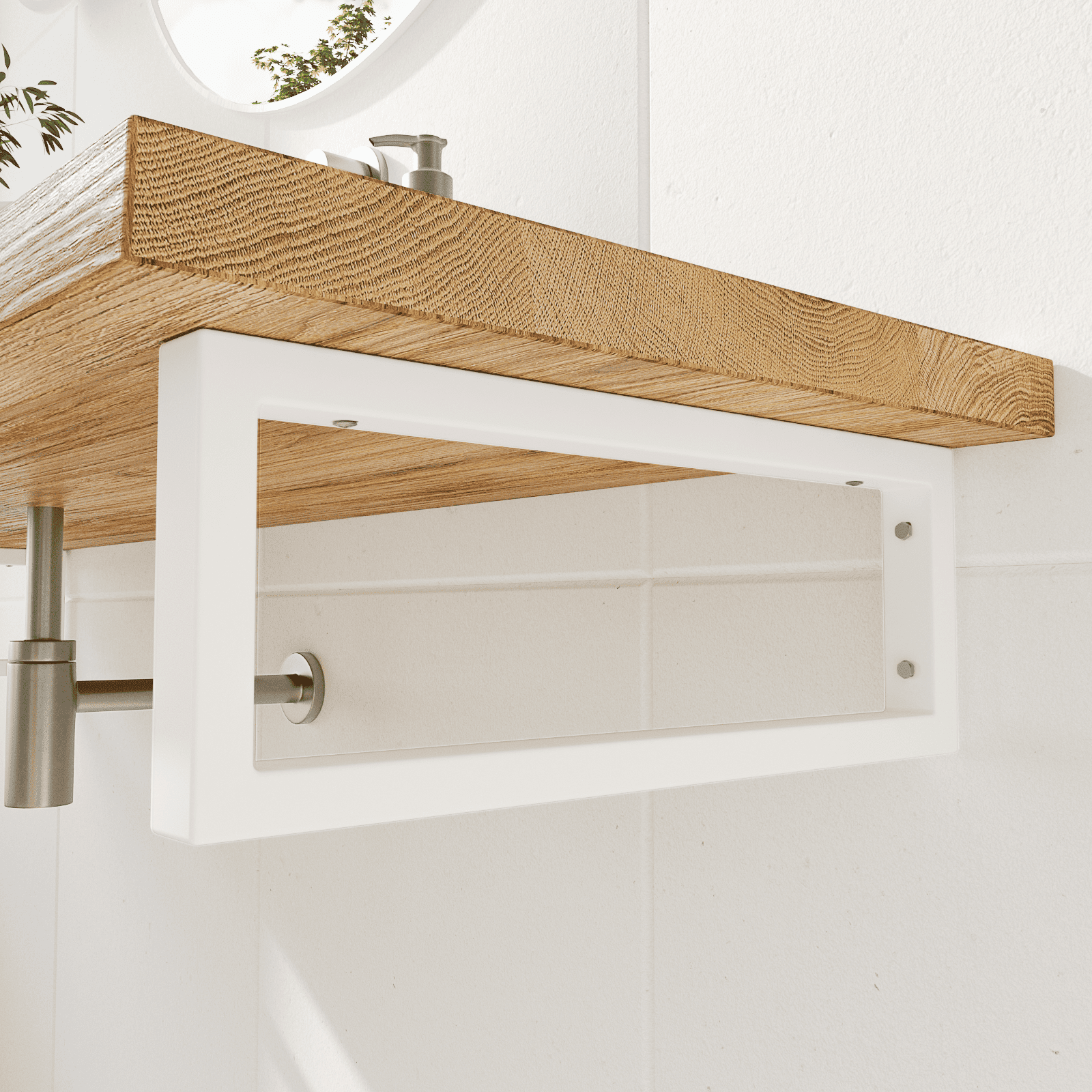 Kit de supports renforcés pour meuble vasque - RHEIN-ELBE - combinaison, blanc