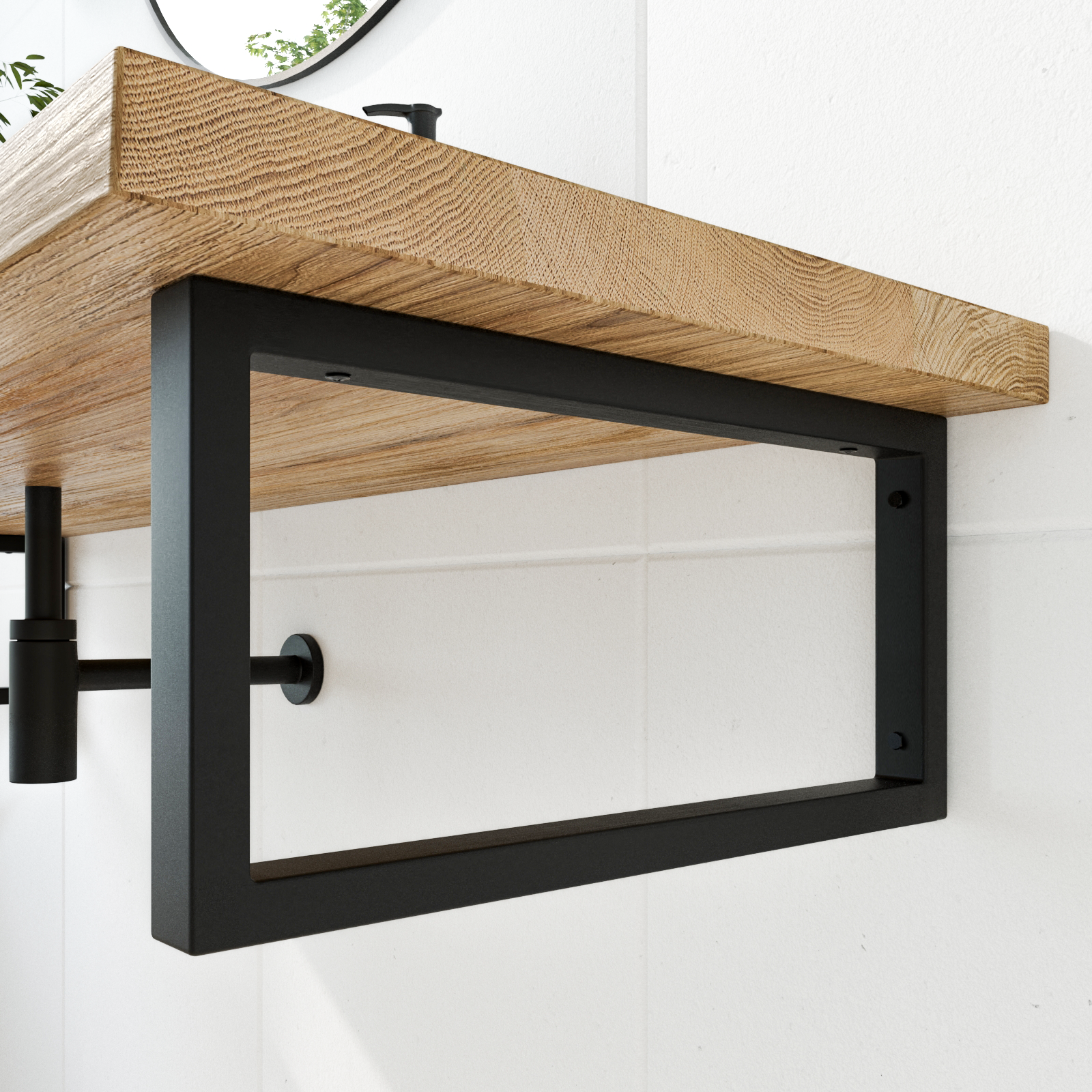 Staffa per lavabo - RHEIN - altezza 20 cm, nero