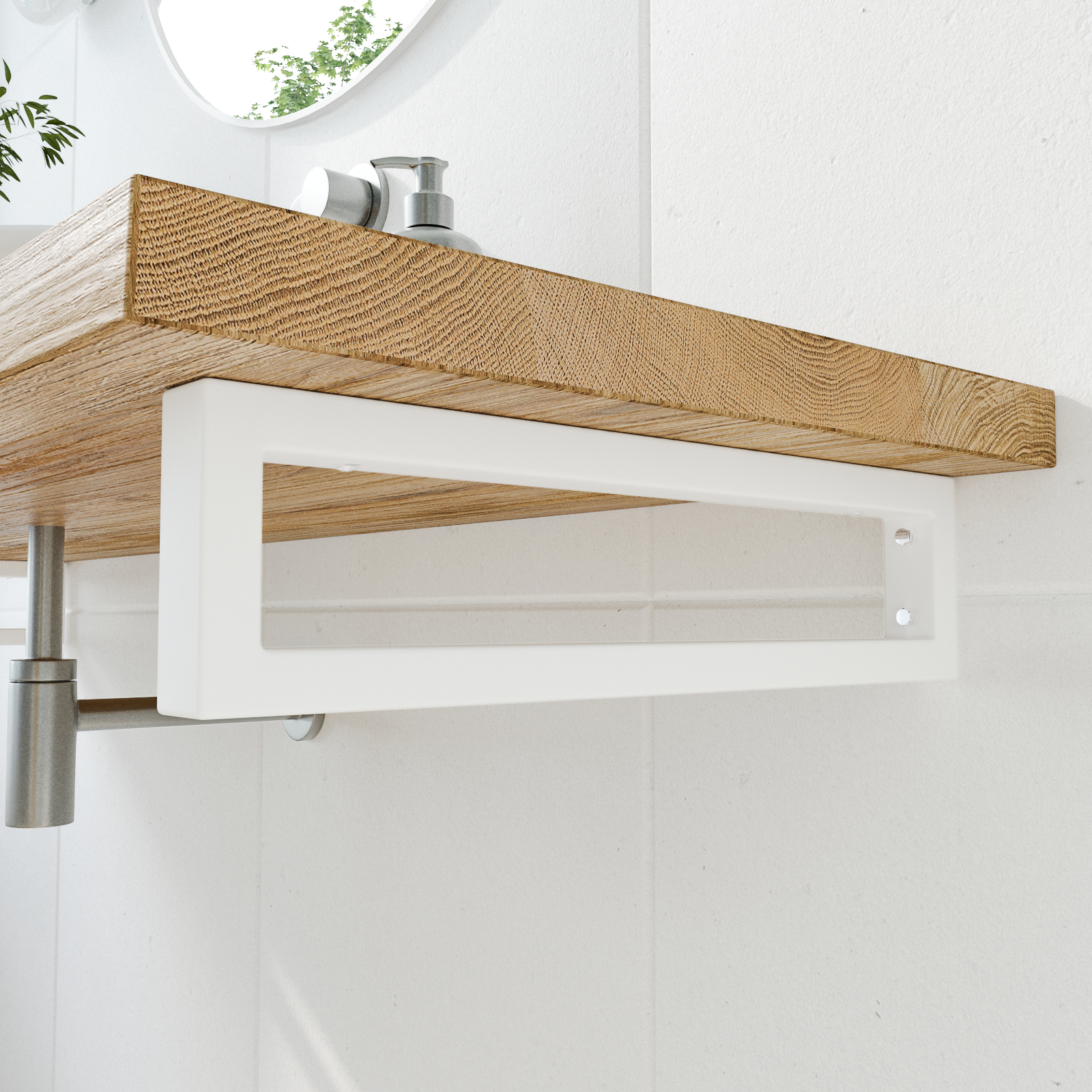 Console pour meuble vasque - RHEIN - hauteur 10 cm, blanc