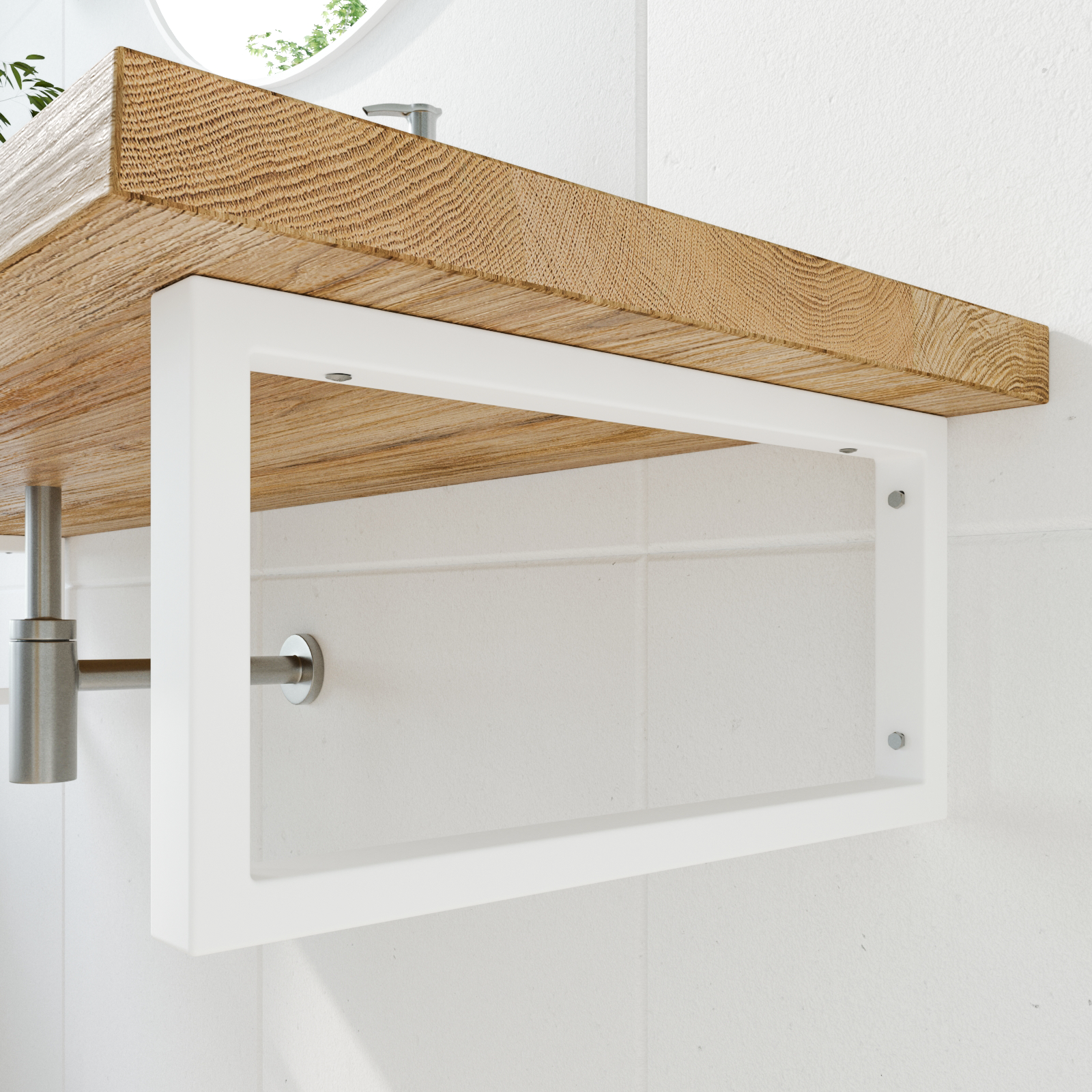 Support pour meuble vasque - RHEIN - hauteur 20 cm, blanc