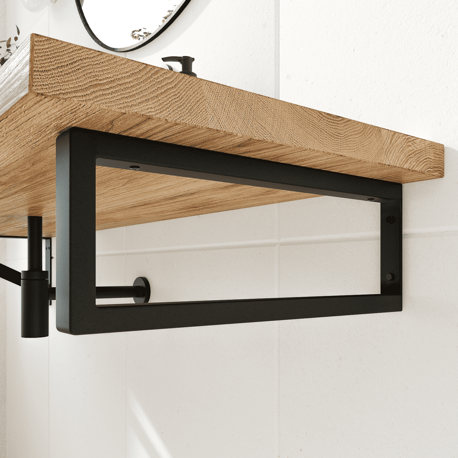Support pour meuble vasque - SAAR - hauteur 15 cm, noir
