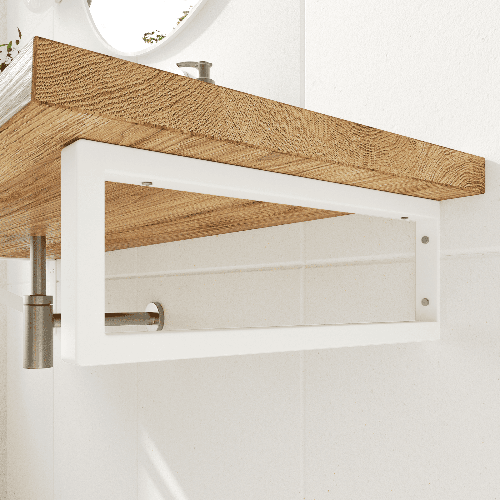 Support pour meuble vasque - SAAR - hauteur 15 cm, blanc