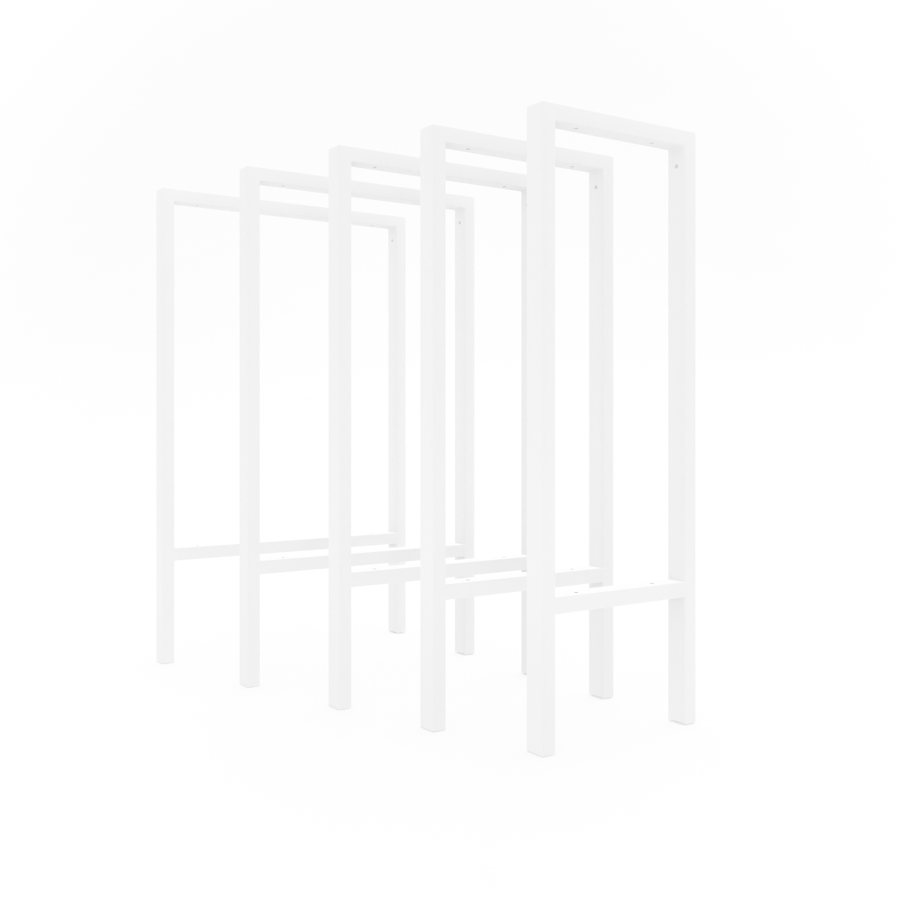 Piètement pour meuble vasque - WESER - avec 2 niveaux de rangement, blanc